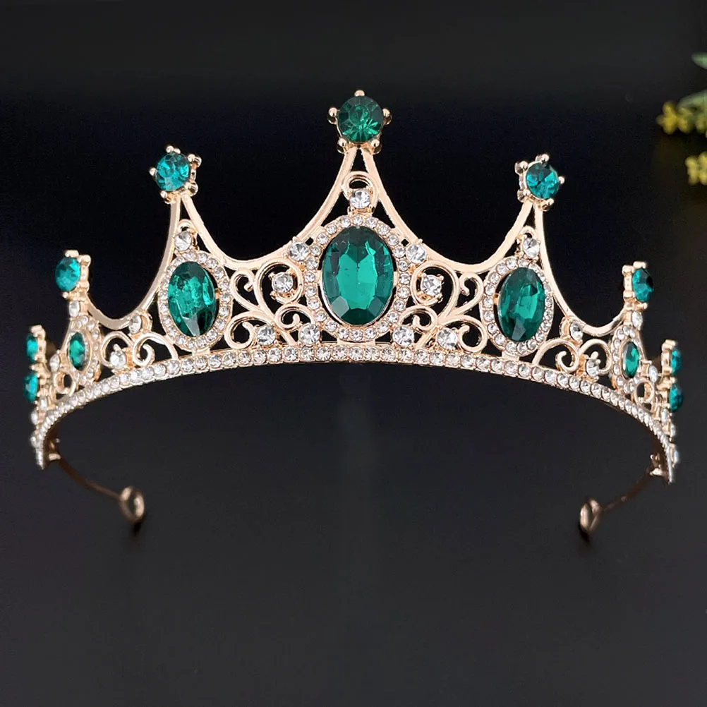 

Zinc Alloy Acrylic Durable Crown Headwear Wedding Bridal Headdress Rhinestone Tiara Vintage Decorative Hair Accessory