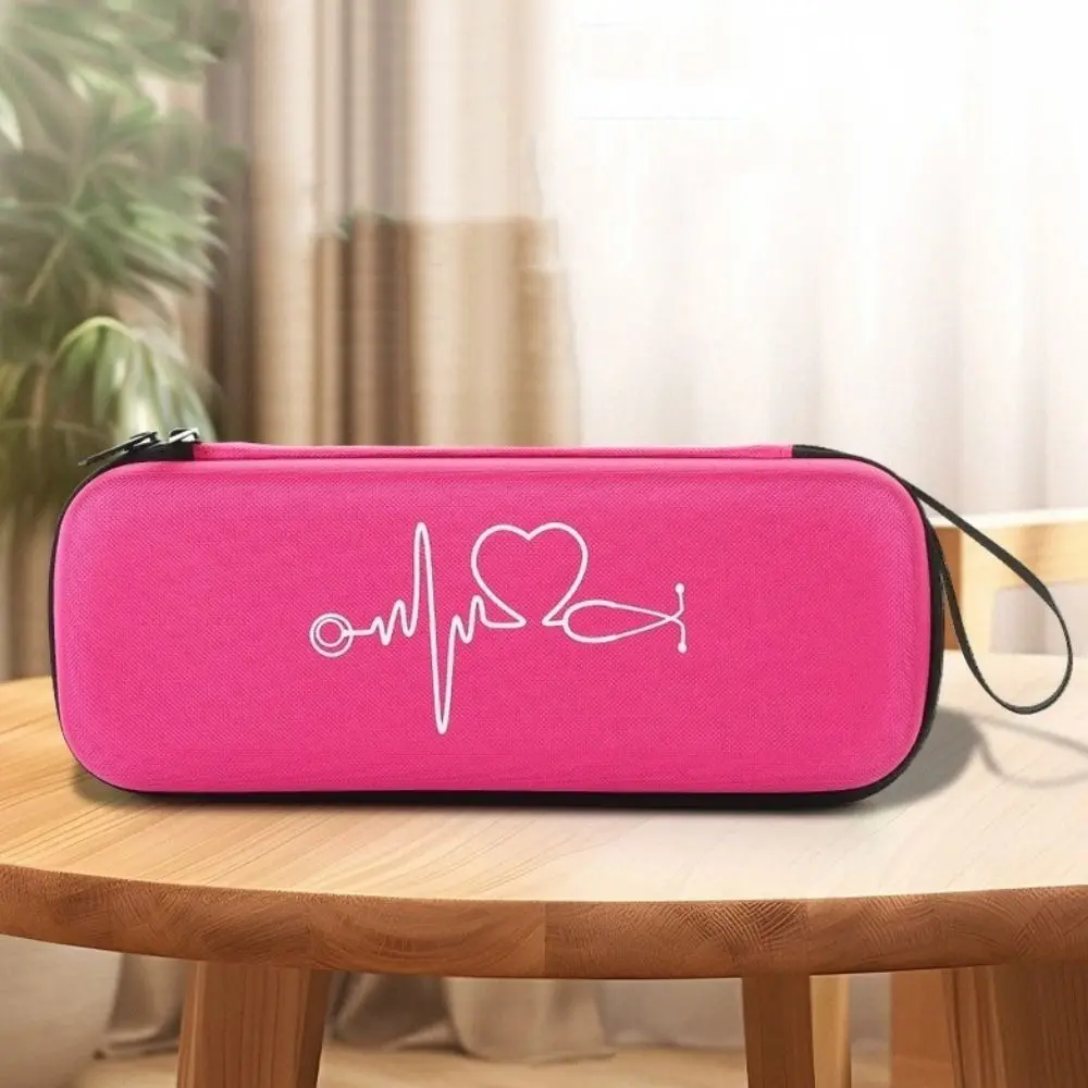 Portable EVA Stethoscope Storage Bag Shockproof Empty Portable Storage Box Hard Shell Mesh Pockets Emergency Bag Office