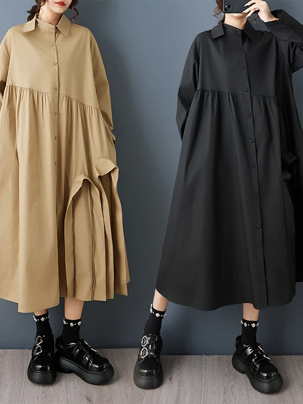 Retro floral renda irt dr feminino comprimento midi longo sve casual primavera outono solto ajuste colar único botão fechamento