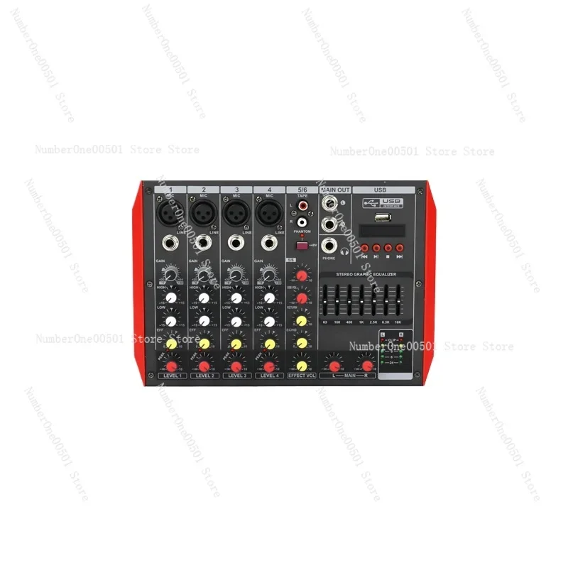 4/6/8/12/Mini Bluetooth effect mixer Pure table Small performance Stage Conference Household phantom power supply