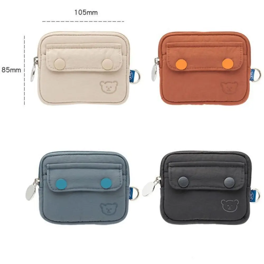 Fashion Solid Color Coin Purse Zipper Large Capacity Small Wallet Wear-resistant Card Holoder Male Female