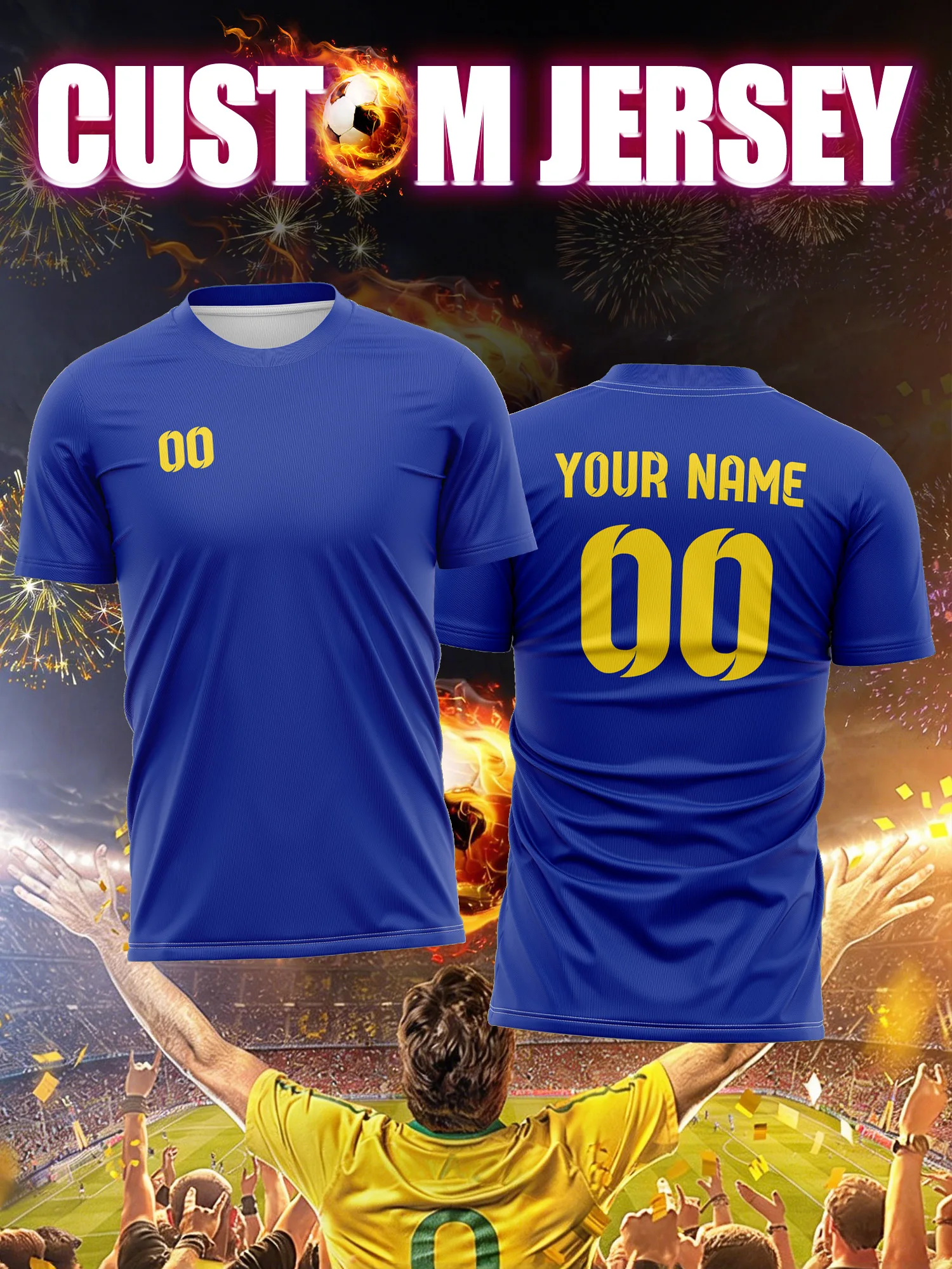 Custom Image Number Name Soccer Jersey,State Level Kit,Elite Breathable Regional Soccer Competition Apparel