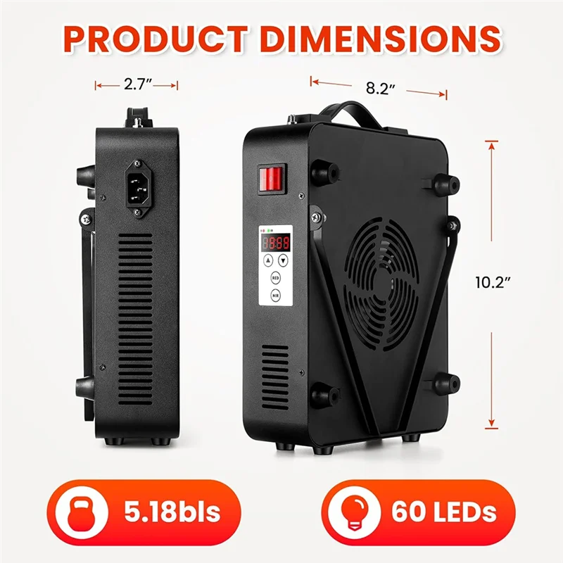 【PLAISIR】듀얼 칩 LED 60개 바디 레드 라이트 테라피 패널, 근적외선 라이트 테라피 300W 파워 디바이스 바디용 이상적