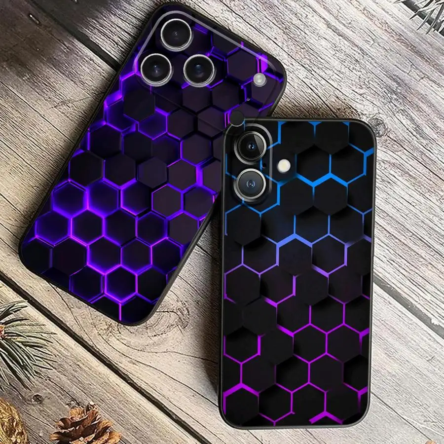 Funda Phone Cover Phone Case for Apple iPhone 17 Pro Max 17e 12 XR XS MAX 16 15 Pro 7 8 11 Air 14 13 Honeycomb Design - view 6