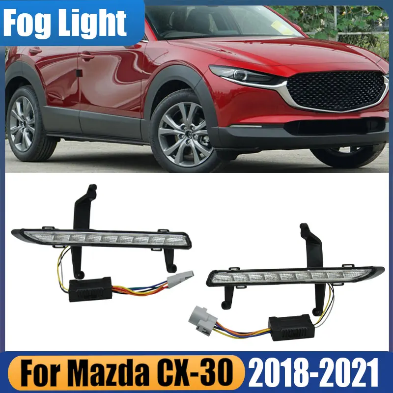 

Автомобильные аксессуары для Mazda CX-30 CX30 2018 2019 2020 2021 1 пара противотуманных фар DRL дневные ходовые огни автостороннего света в сборе