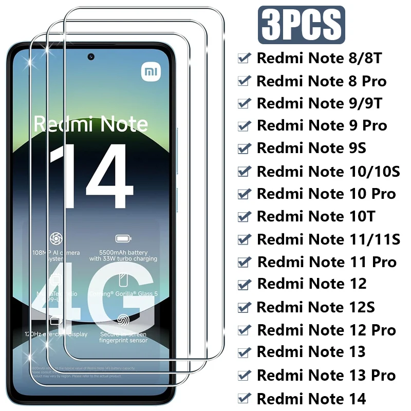 3PCS Tempered Glass…