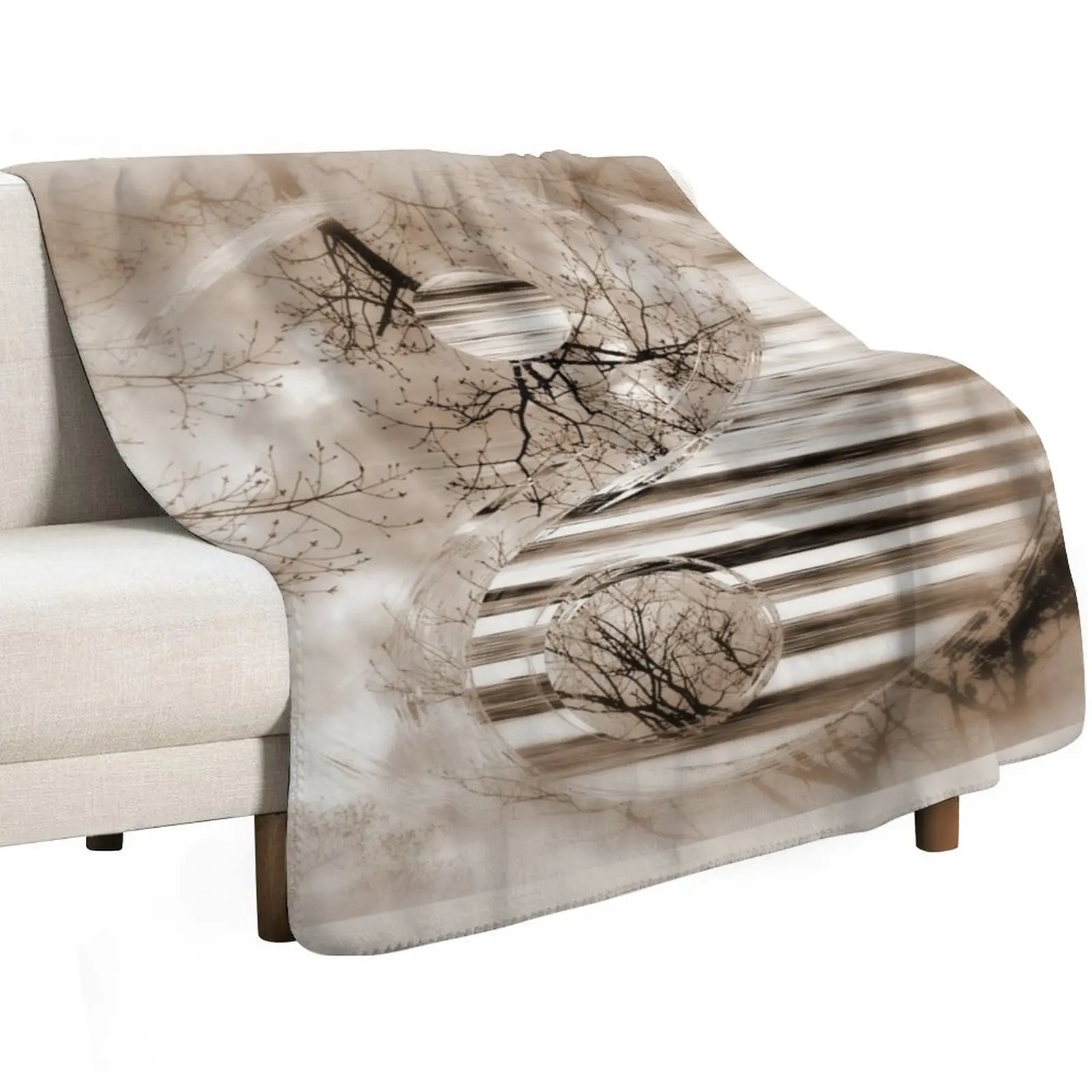 

Copie de Yin Yang Softness and Transparency in Black and White Throw Blanket Hair Travel for winter Soft Beds Blankets