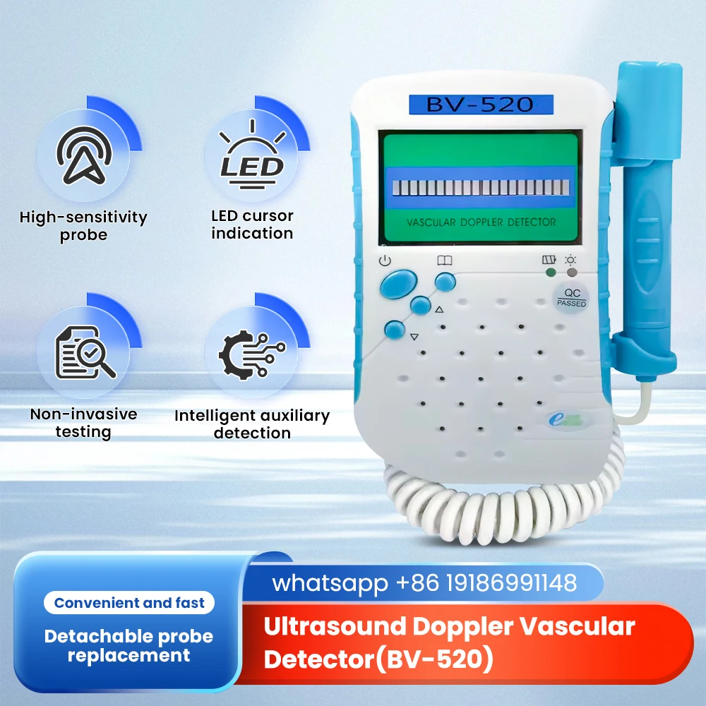 

8.0MHz Ultrasonic Vascular Doppler Handheld Portable Human Sine Wave Blood Flow Detector for Doctors or Professionals