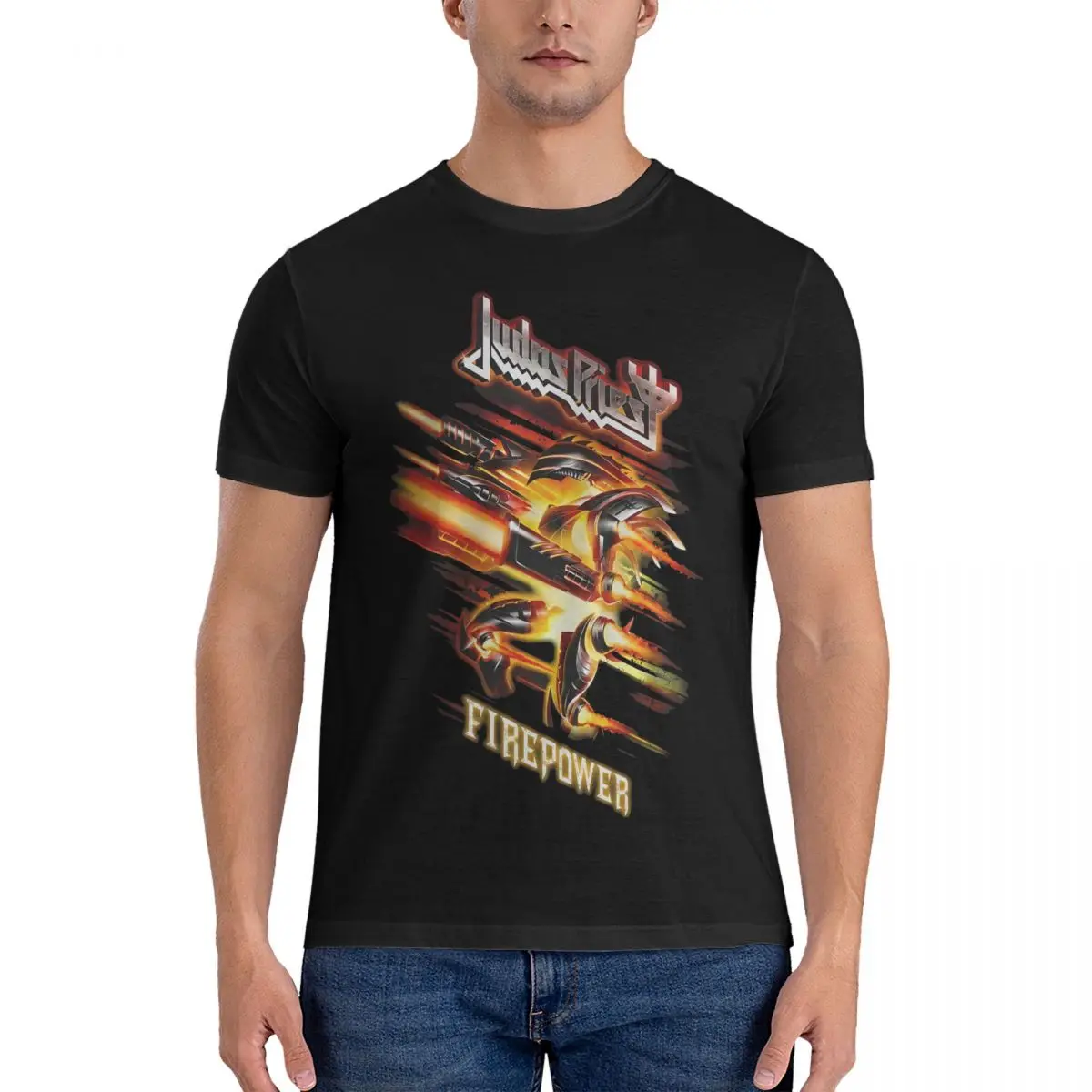 Amazing Men's T Shirts Judas Priest Vintage Tees Short Sleeve O Neck T-Shirts Pure Cotton Original Clothing