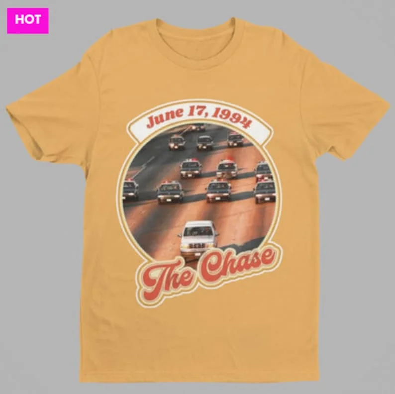 OJ BRONCO CHASE Retro Art Design Shirt OJ SIMPSON T-shirt
