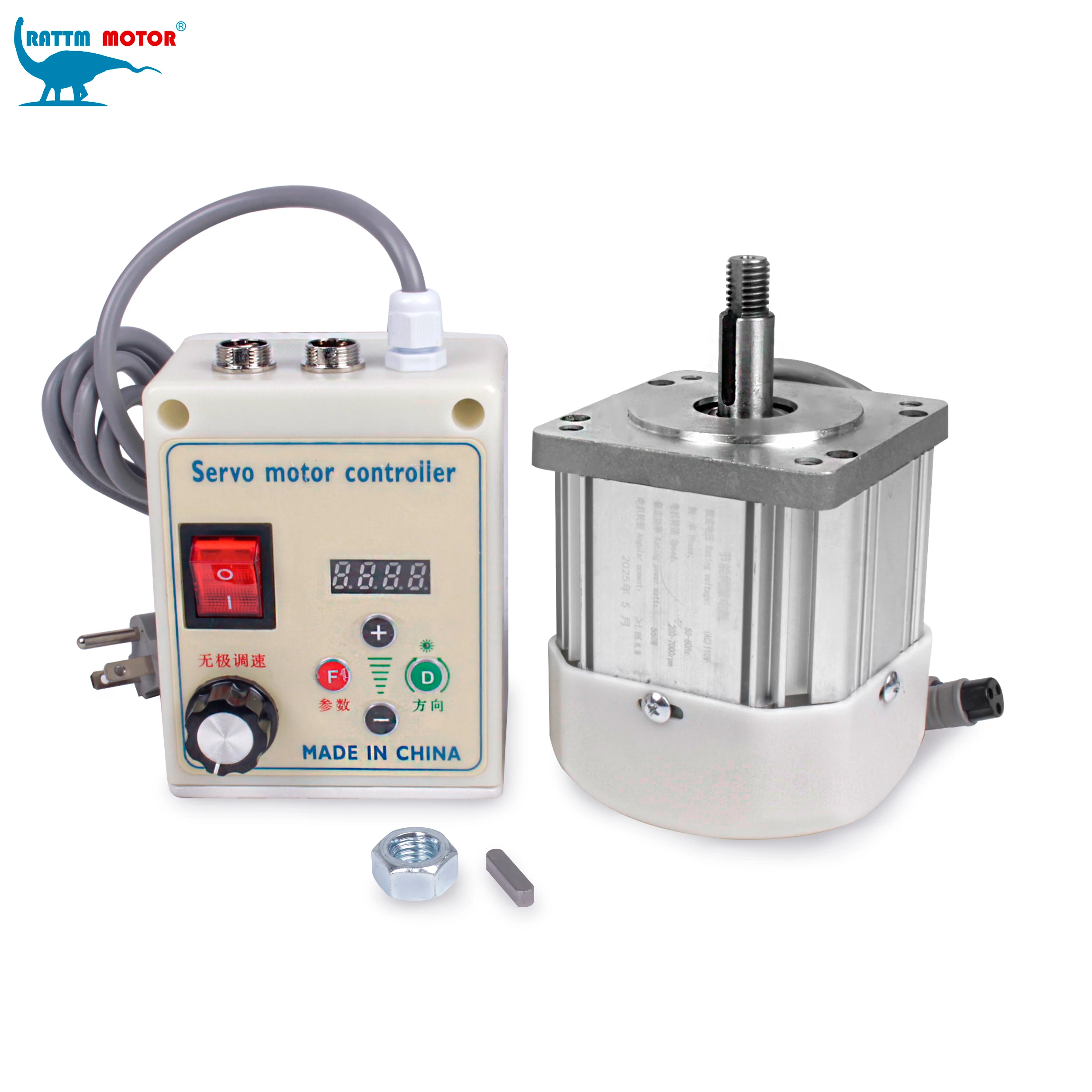【US】550W, 750W, 1.1kW, 2200W 220V AC Brushless Servo Motor Kit for Lathes and Various Machinery