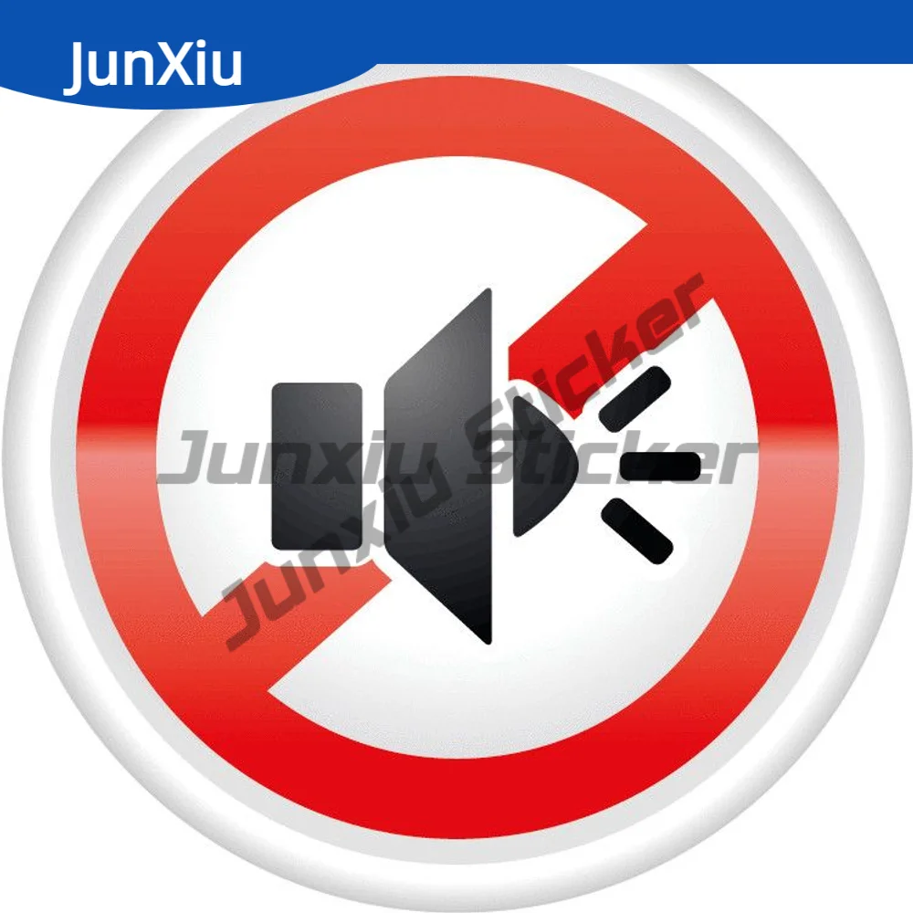 

Ban Stop Sign No Sound Noise Sticker Car Bumper Camper Laptop Phone Guitar Yacht Sunscreen Decal Mountain Camper Decals For Suv