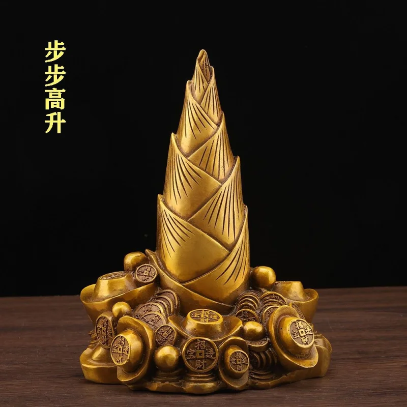 Pure Copper Bamboo Shoots Symbolizing Continuous Progress Prosperity, Attracting Wealth And Career Advancement, An Office De