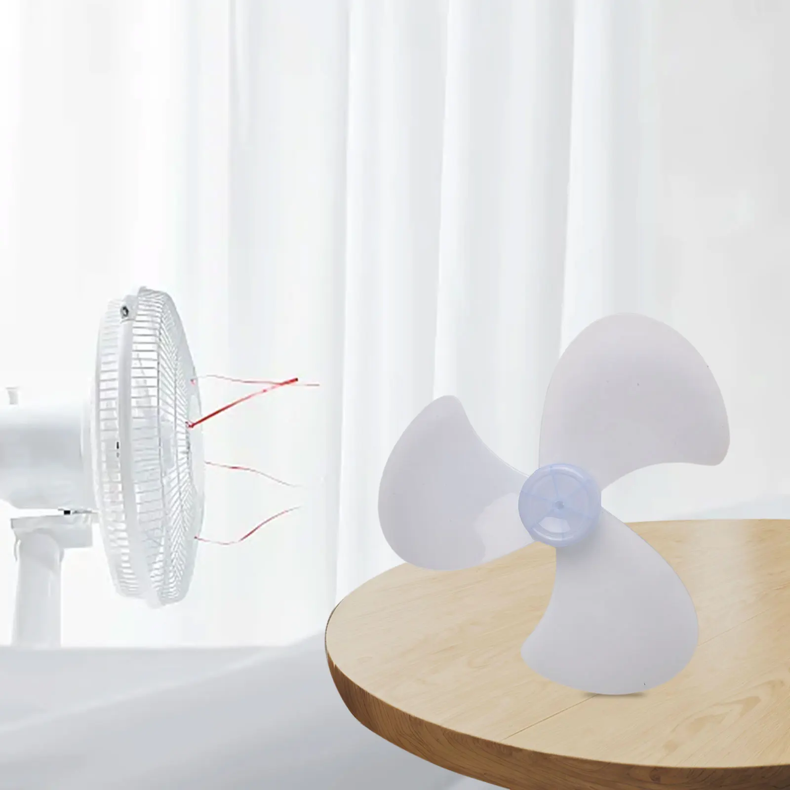 Fan Blade Replacement Three Leaves Fan Blade PP Plastic Material Easy To Install Efficient Airflow For Desk Fan