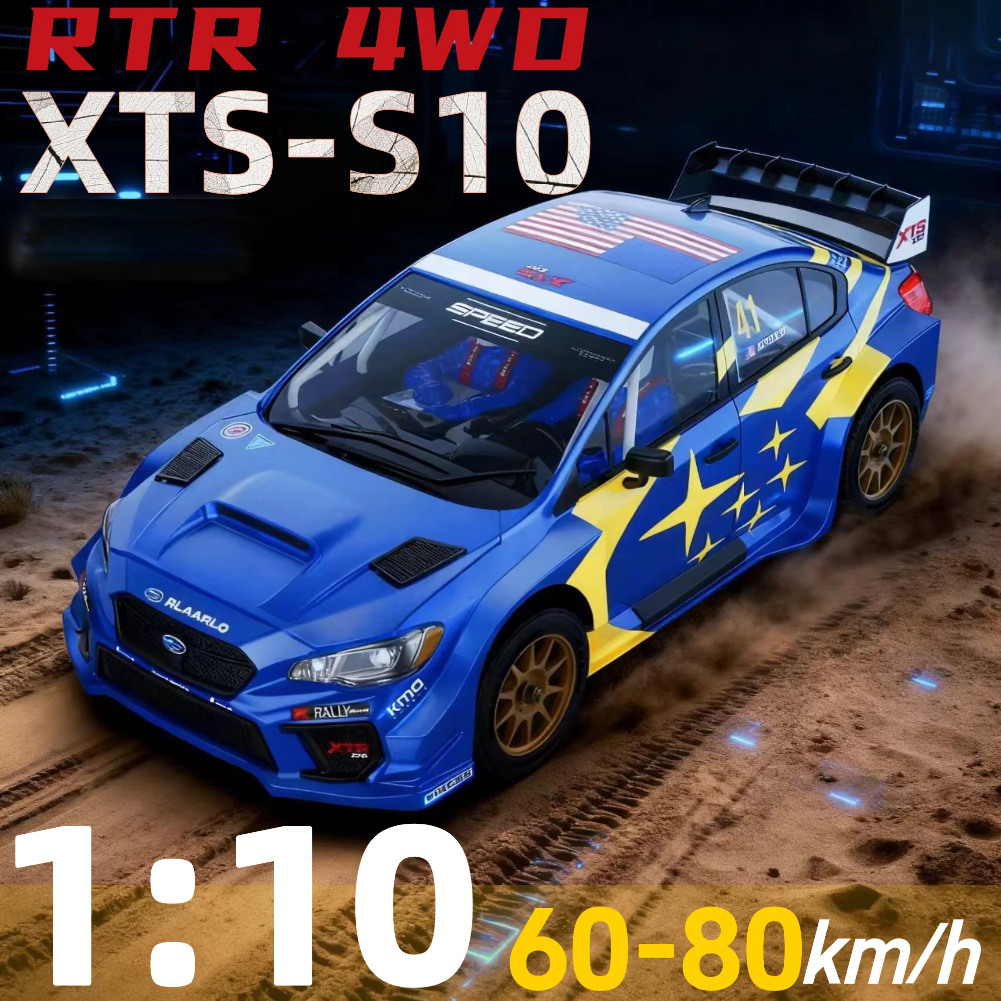 

RLL XTS-S10 1/10 Углеродное волокно с дистанционным управлением, электрический полноприводный тяговый автомобиль, внедорожник, гироскоп, бесщеточная радиоуправляемая модель автомобиля, игрушка