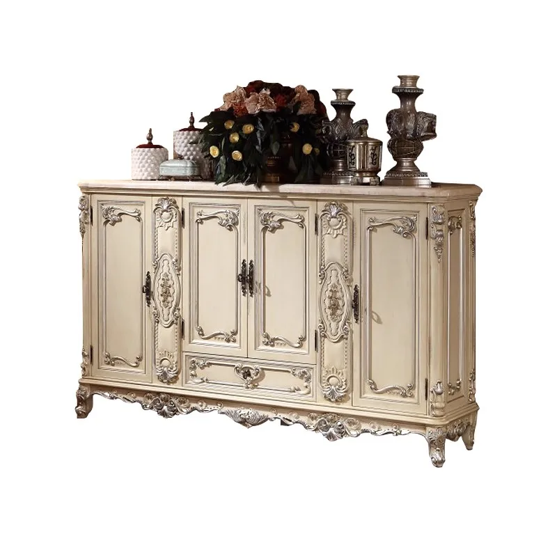 French solid wood four-door shoe cabinet American luxury fitted shoe cabinet storage locker foyer entrance cabinet