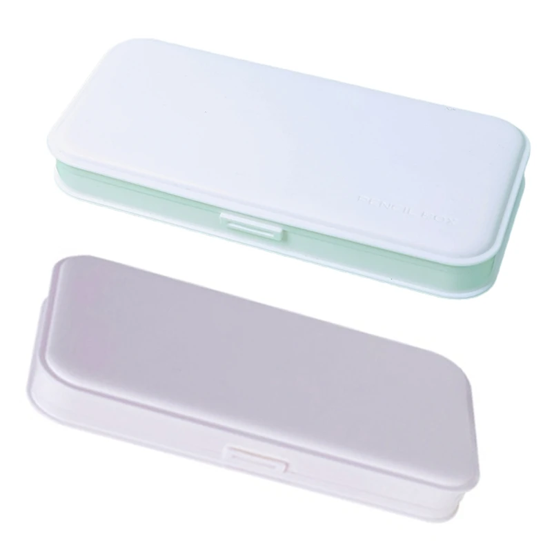 Macaron Pencil for Case Stationery Frosted PP Plastic Pen Storage Box