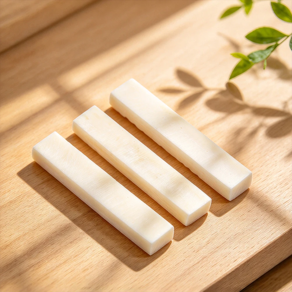 1PC Natural Bone Guitar Nut Blank Material Acoustic Classical Luthier DIY Craft Hand Shaped Replacement Accessory 5.8cm
