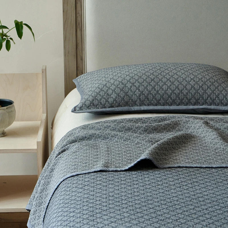 

3Pcs Bed Cover Pure Cotton Washed Lingge Coverlets King Size Home Bedspread On The Bed Retro Blanket Pillowcase Bedding Set