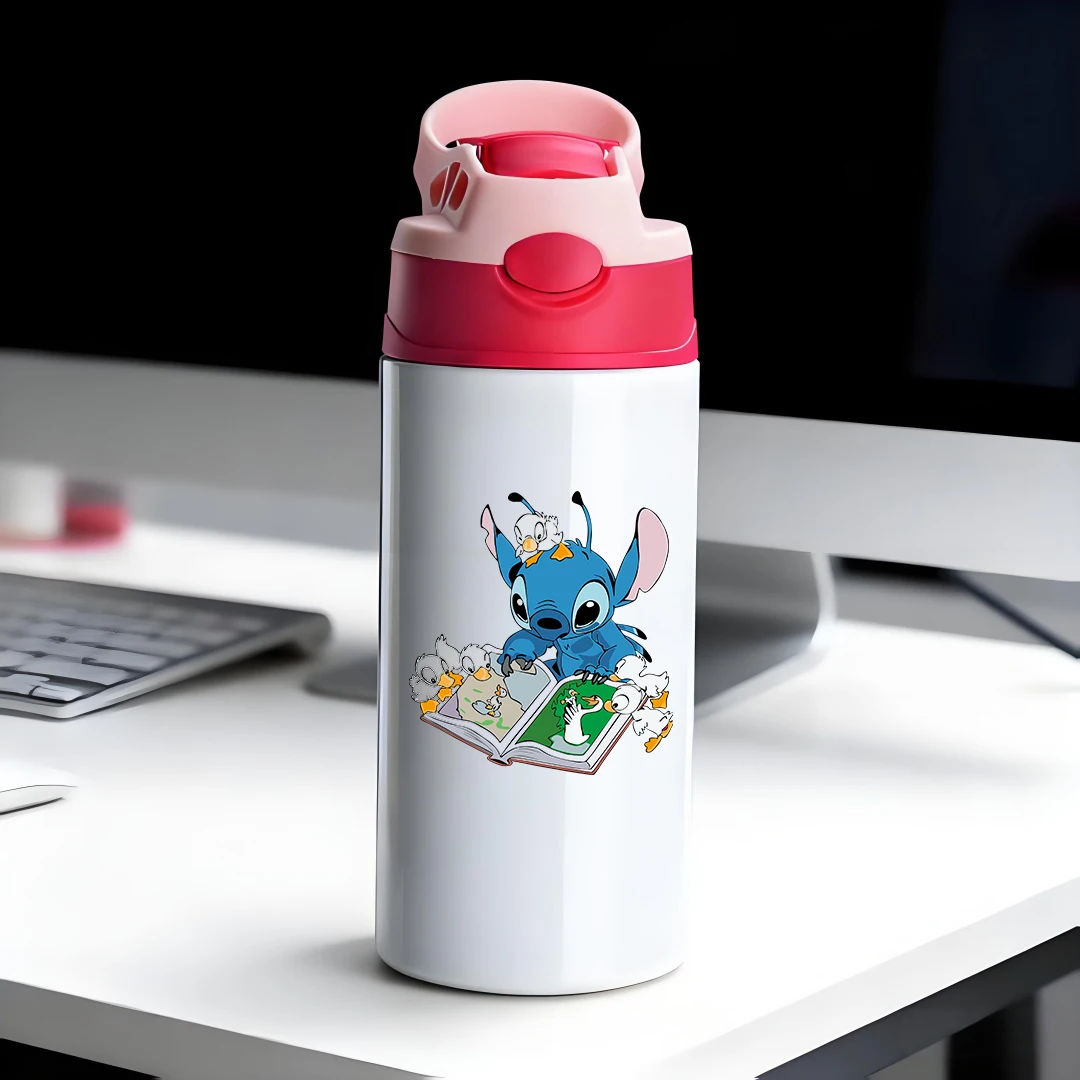 

Disney Insulated Cup - Blue Cartoon Character Reading Story Duck Children's Water Bottle New Year Gift