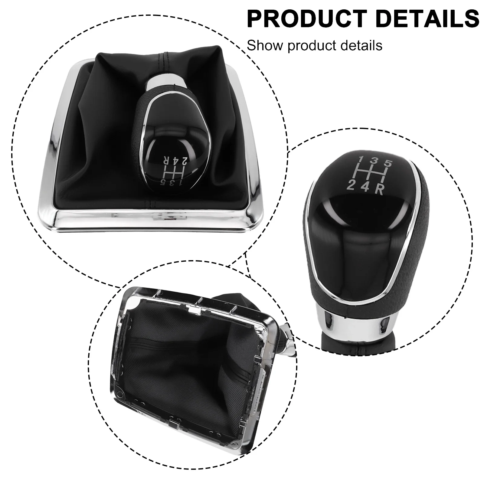 

13.5 * 12.8 * 11.5cm 5 Speed Gear Shift 5 Speed Gear Shift 5 Speed Black Left Hand Drive Black Gear Shift Knob