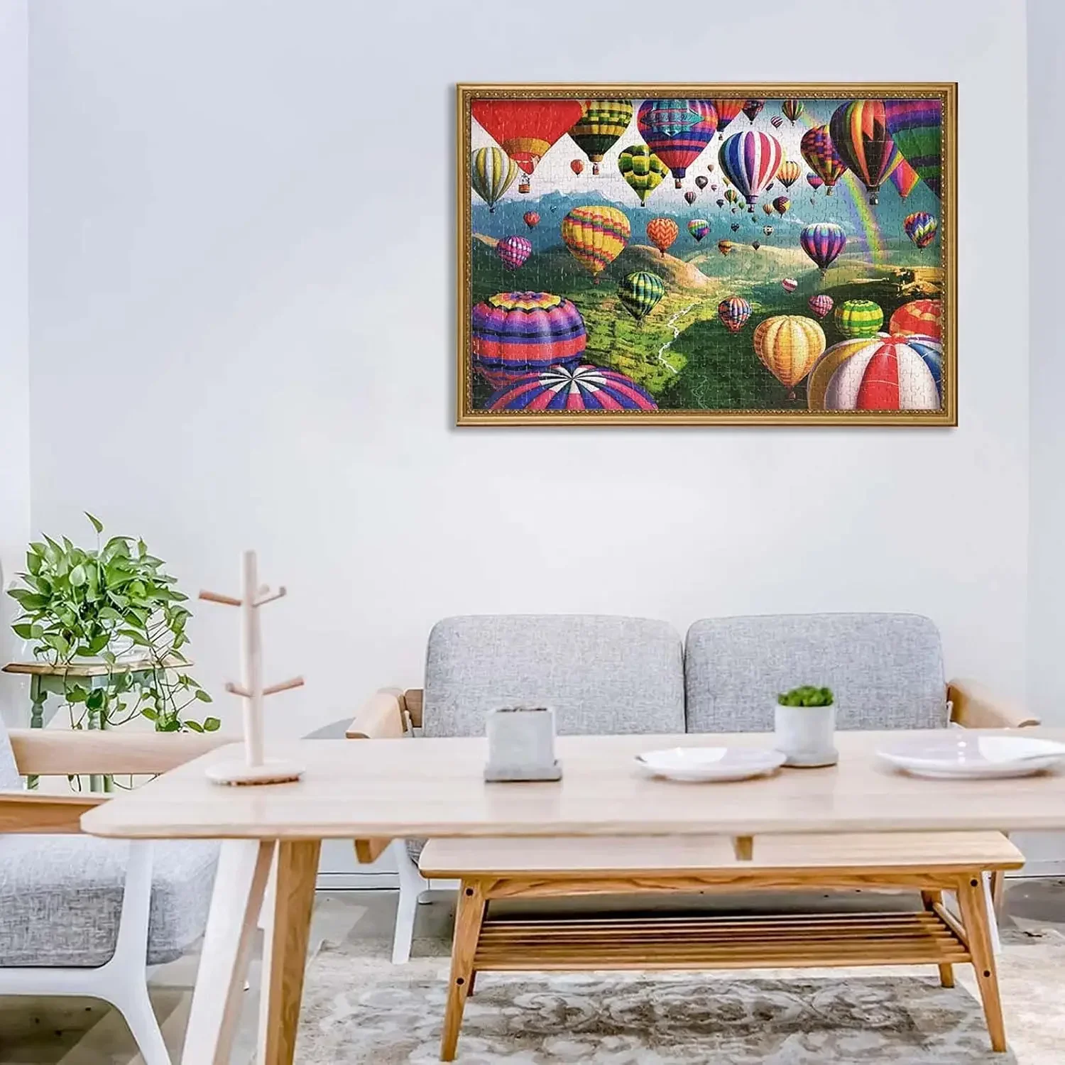 Puzzle en bois avec ballon à air chaud, 300 à 1000 pièces, qualité supérieure, activité familiale, cadeau parfait pour tous âges et niveaux de compétences