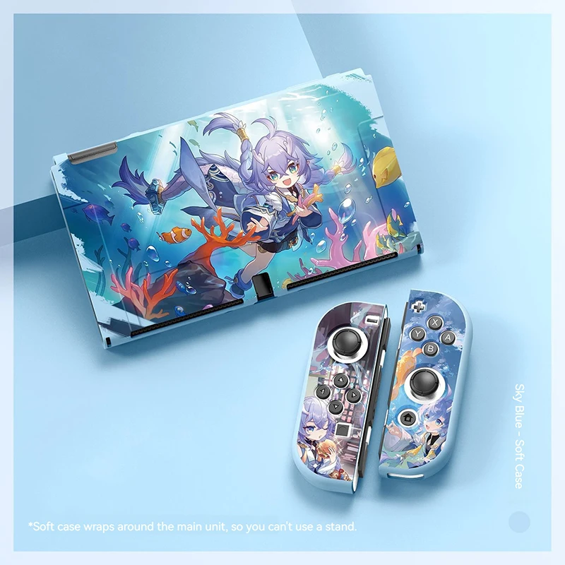 

For Nintendo Switch Case OLED Accessories Cartoon Anime TPU Split Protective Cover Joycon Soft Shell For Switch NS Console Games