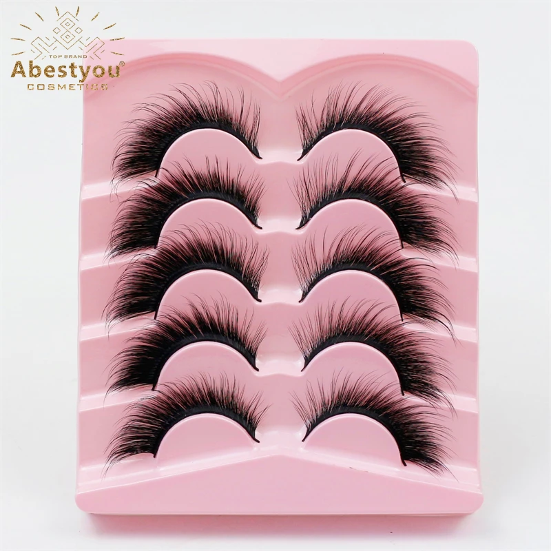 Abestyou 14mm 3d 3pairs Natural Style 5 Magnet Magnetic False Eyelashes Pinzas Pinzette With Waterproof Eyeliner Makeup Tools