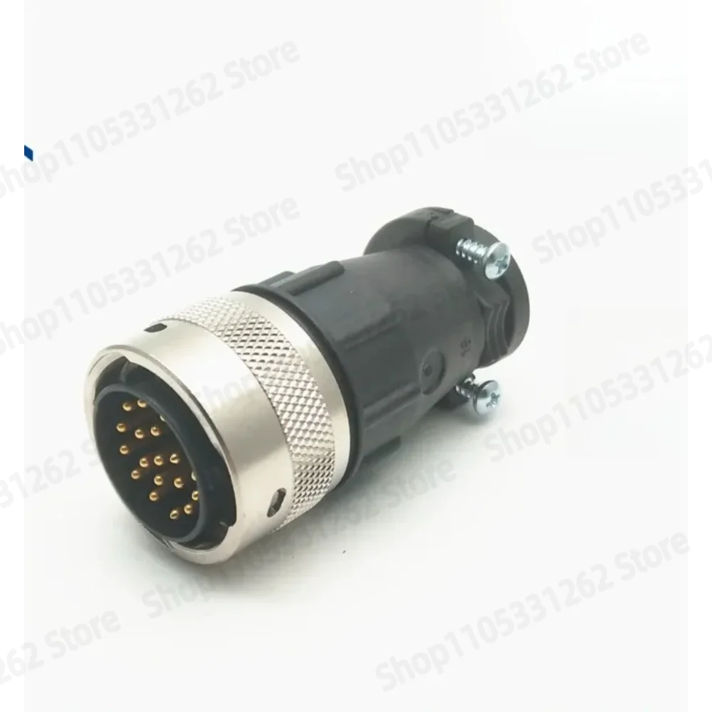 Industrial 19-pin, plug male 19-pin male + AC tail clip + 19 pins