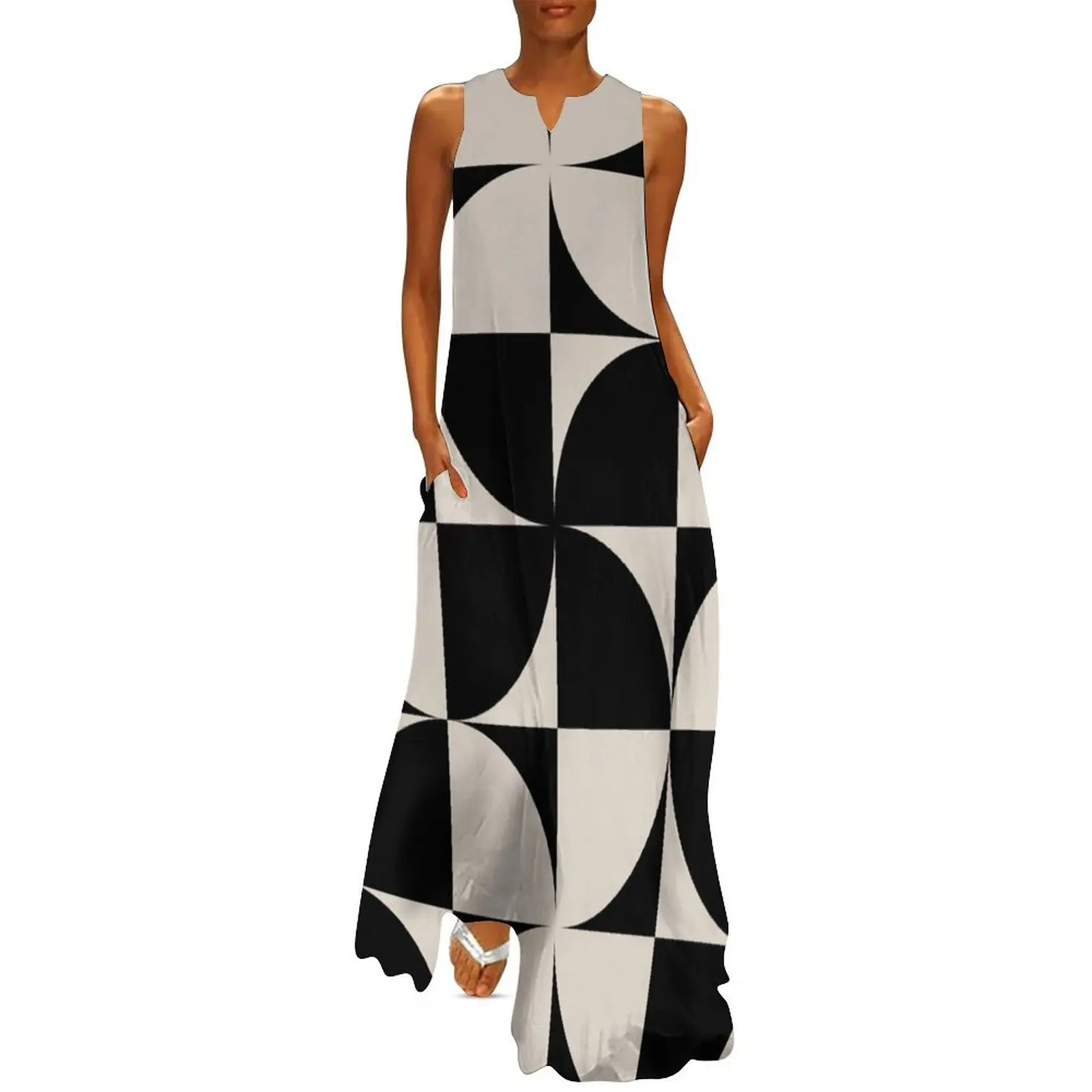 

Retro Geometric Pinwheel Pattern 824 Long Dress Evening gown dresses korean style Dress