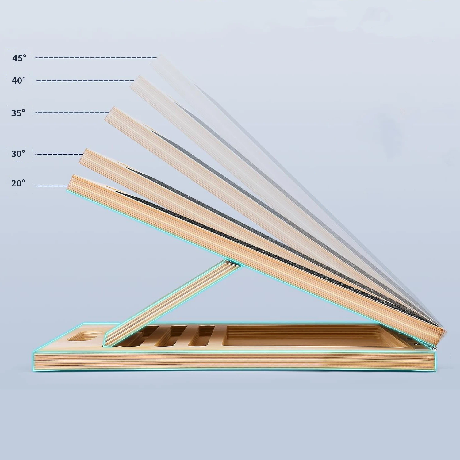 แบบพกพาลูกวัวยืด Squats น่อง Stretcher กายภาพบําบัดอุปกรณ์ไม้ Slant BOARD