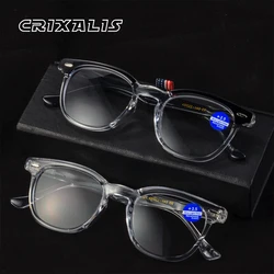 CRIXALIS Women Reading Glasses Blue Light With Number Square Computer Eyewear Men Transparent Presbyopic Eyeglasses Frame Female