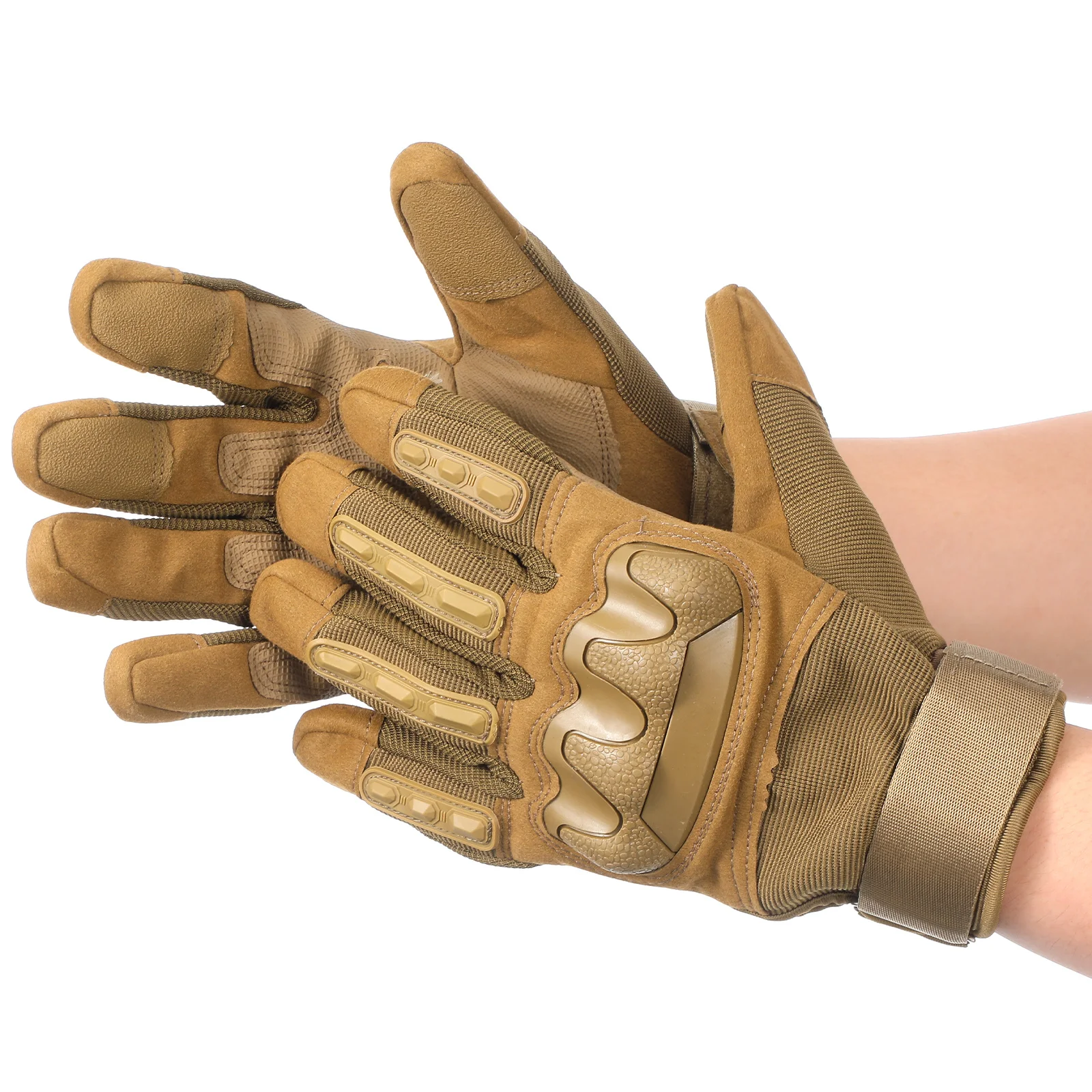 

1 Pair Gloves Lightweight Full Finger Shockproof Touch Screen For Outdoor Sports Riding Cycling Motorbike Atv Camping