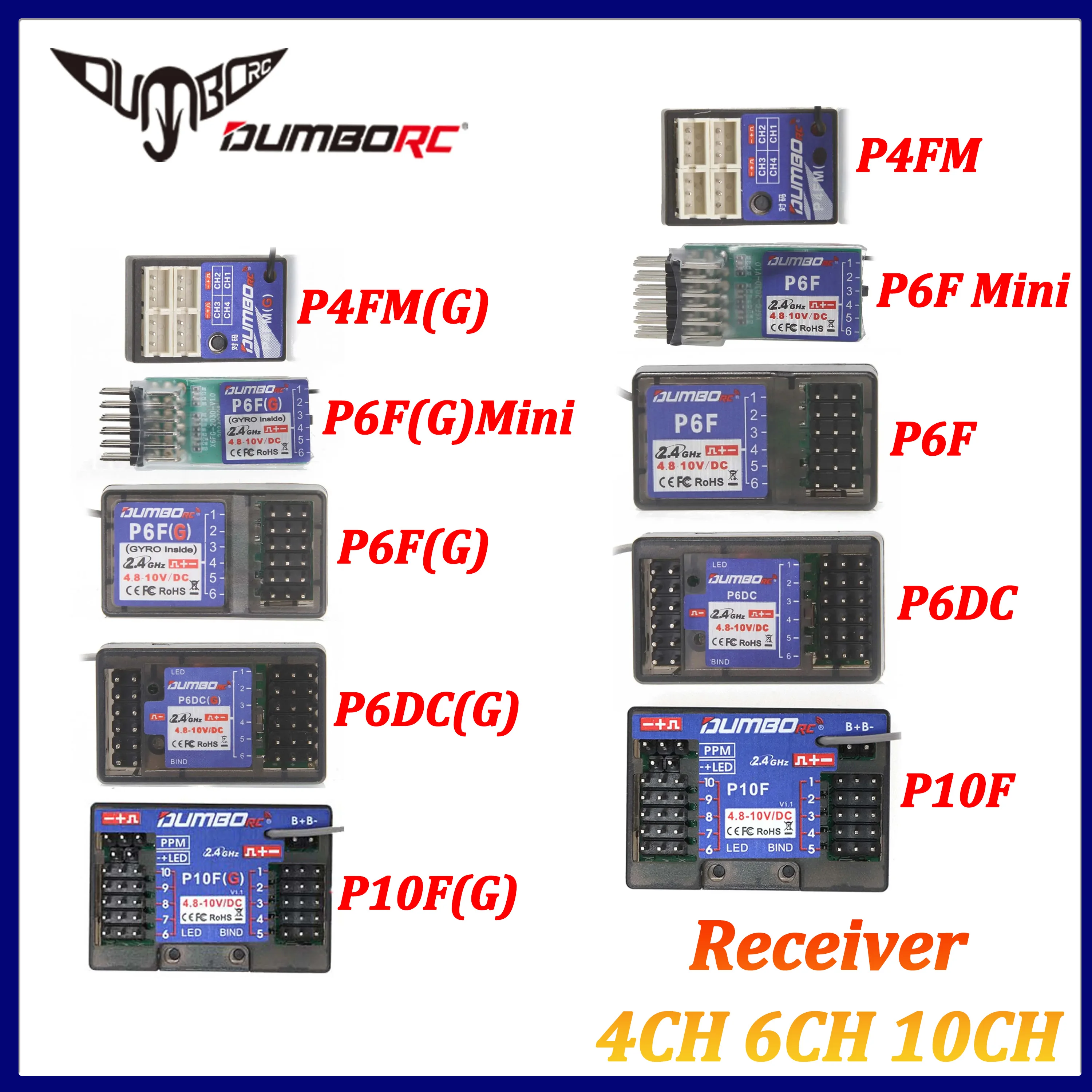 Radio Transmitter 6Ch - DUMBORC 4CH 6CH 10CH Receiver P6FG
