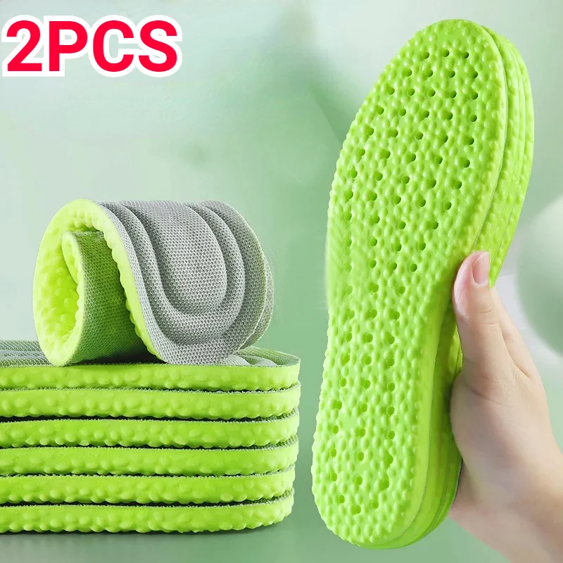 Wormwood Foot Acupressure Insole Soft Breathable Sports Cushion Men Women Shoe Pads Sweat-absorbing Shock Absorbent Deodorizing