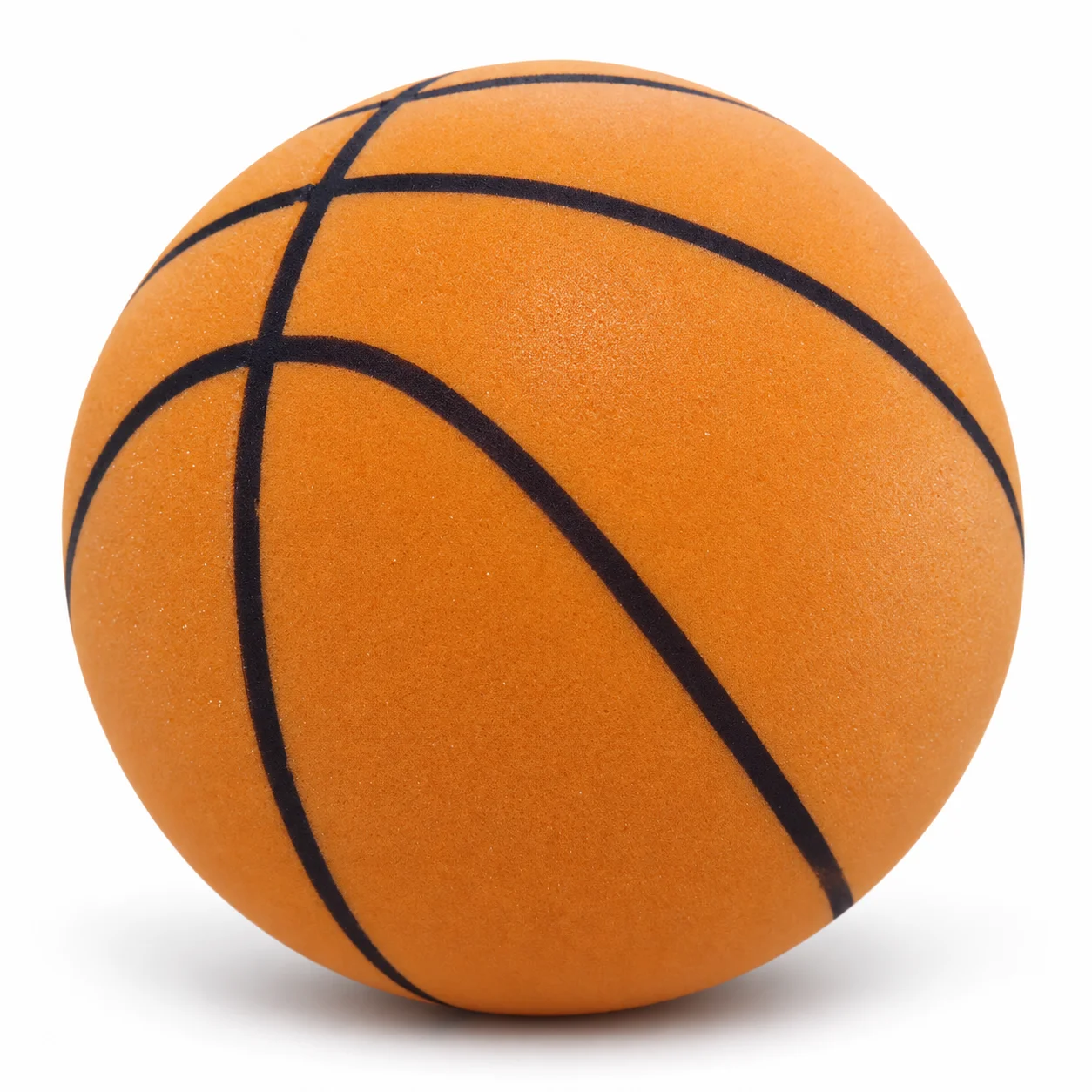 Indoor PU Foam Basketball for Home Dribbling Practice, Painted Lines, Orange or Brown, Size 3 and 5