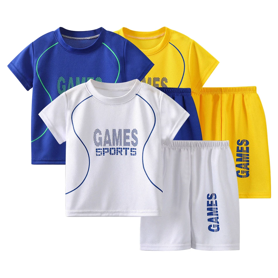 بدلات كرة السلة للأولاد الأساسية للصيف، مجموعة ملابس منزلية سريعة الجفاف للمجليين والأطفال الكبار بأكمام قصيرة