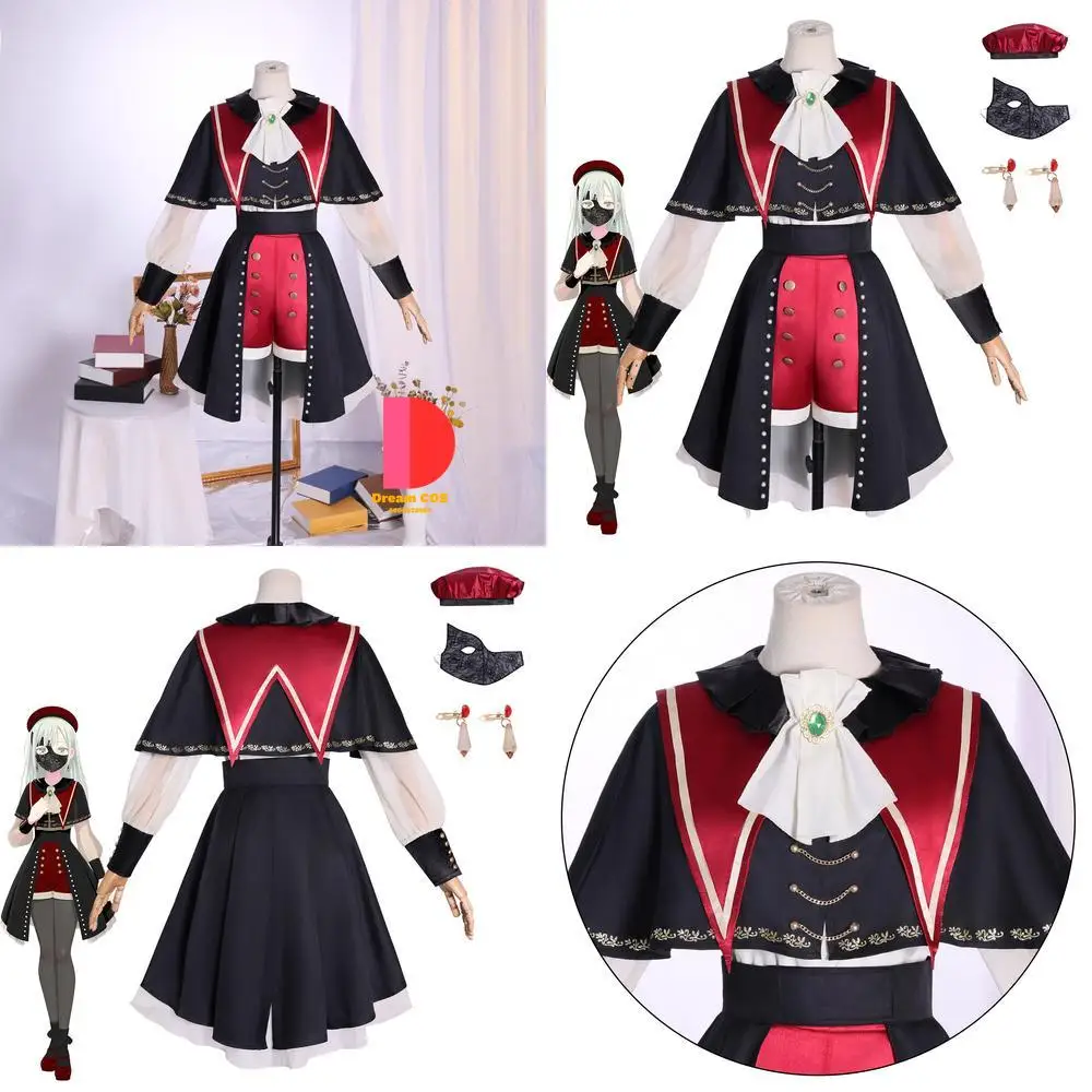 

Popular Anime BanG Dream AveMujica Mortis Cosplay Costume Wakaba Mutsumi Classic Stage Performance Women Wig Comic Con Party