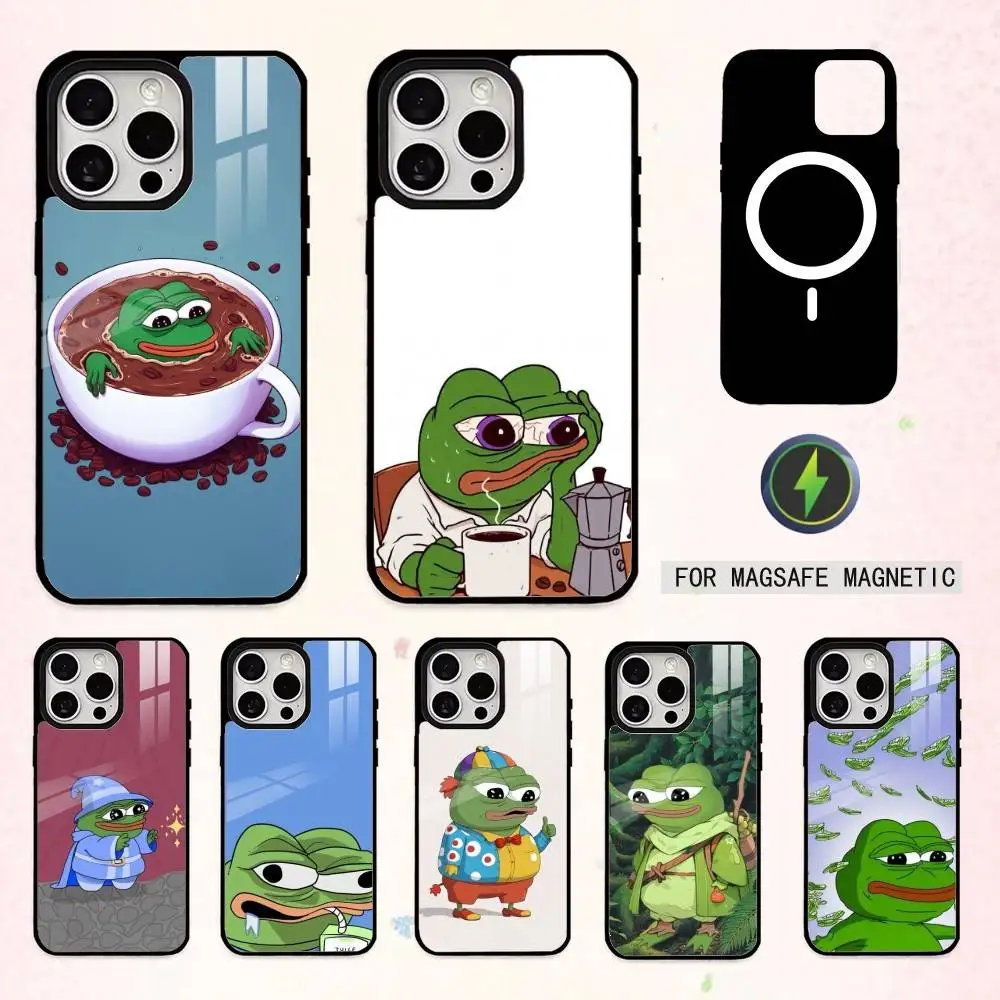 

P-Pepe the Frog Phone Case For iPhone17,16,15,14,13,12,11 Plus,Pro Max Magnetic For Magsafe Wireless Charging