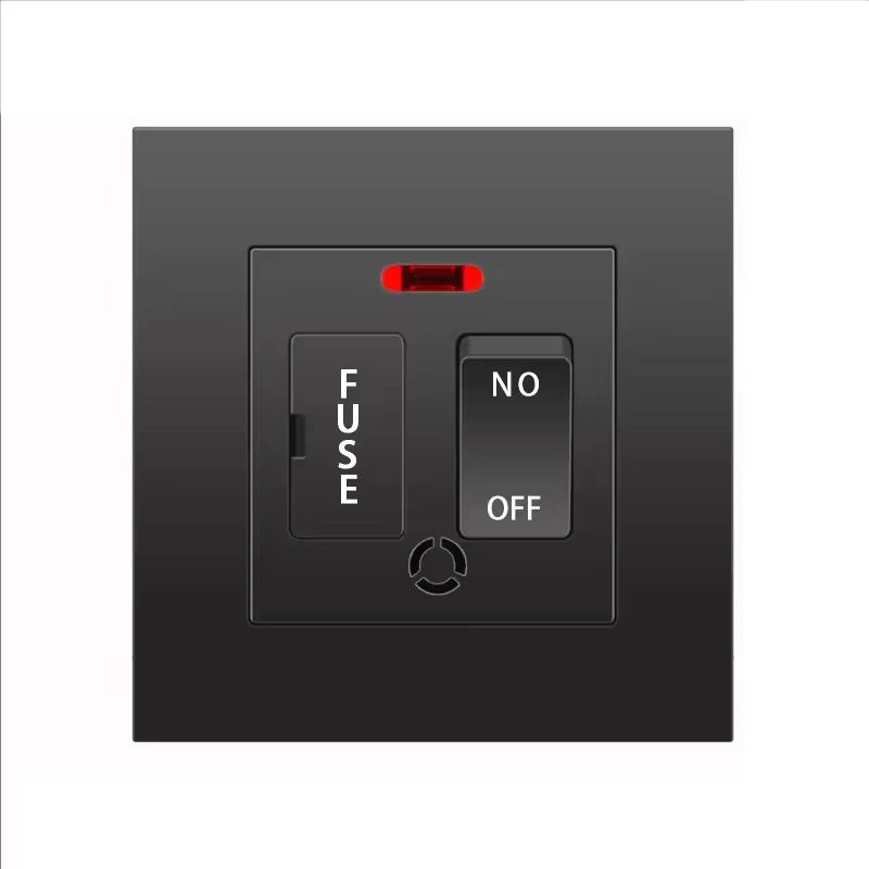 

Plastic Modular Panel Black UK Hongkong Electrical Wall Light Switches 1 2 3 4 Gang Fuse Dimmer Fan Water Heater Switches
