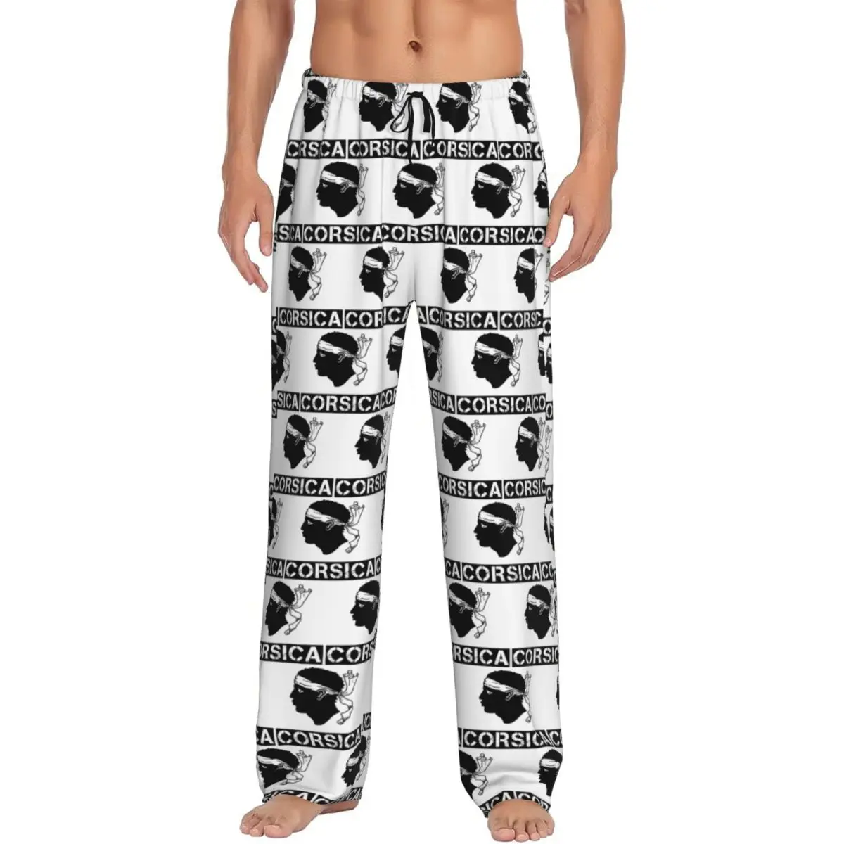 

Карта Корсики на заказ, флаг, французские пижамные штаны корсиканского цвета, мужская одежда для сна, штаны для сна с карманами