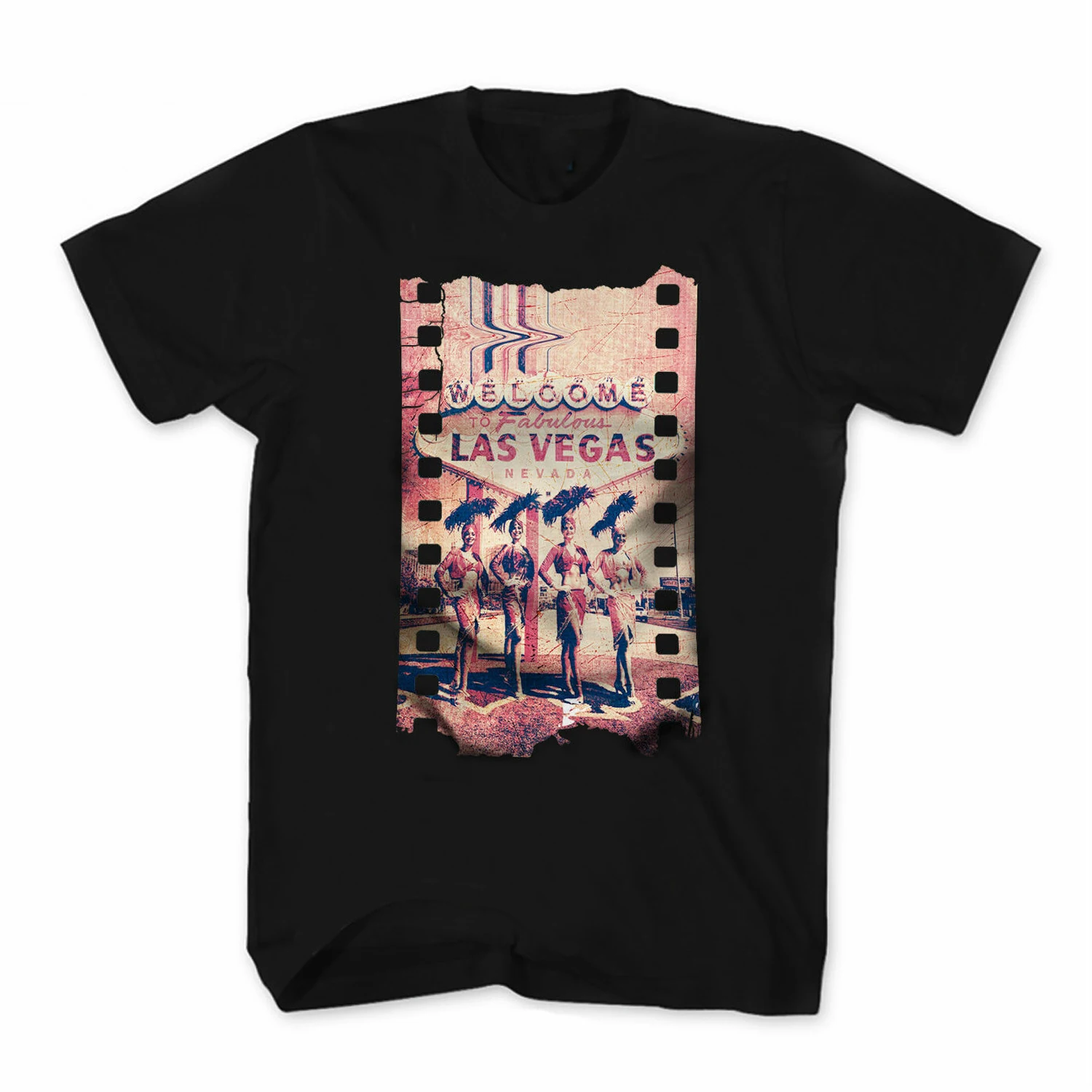 

Welcome To Las Vegas Nevada. Vintage Negative Style Mens T-Shirt. Summer Cotton Short Sleeve O-Neck Unisex T Shirt New S-3XL