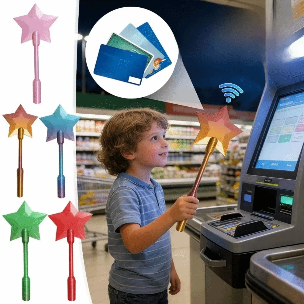 3D Printed Star Wand Tap To Pay Portable Credit Card Holder Tap-to-Pay Credit Card Star Magic Wand Wand Credit Card Payment Wand