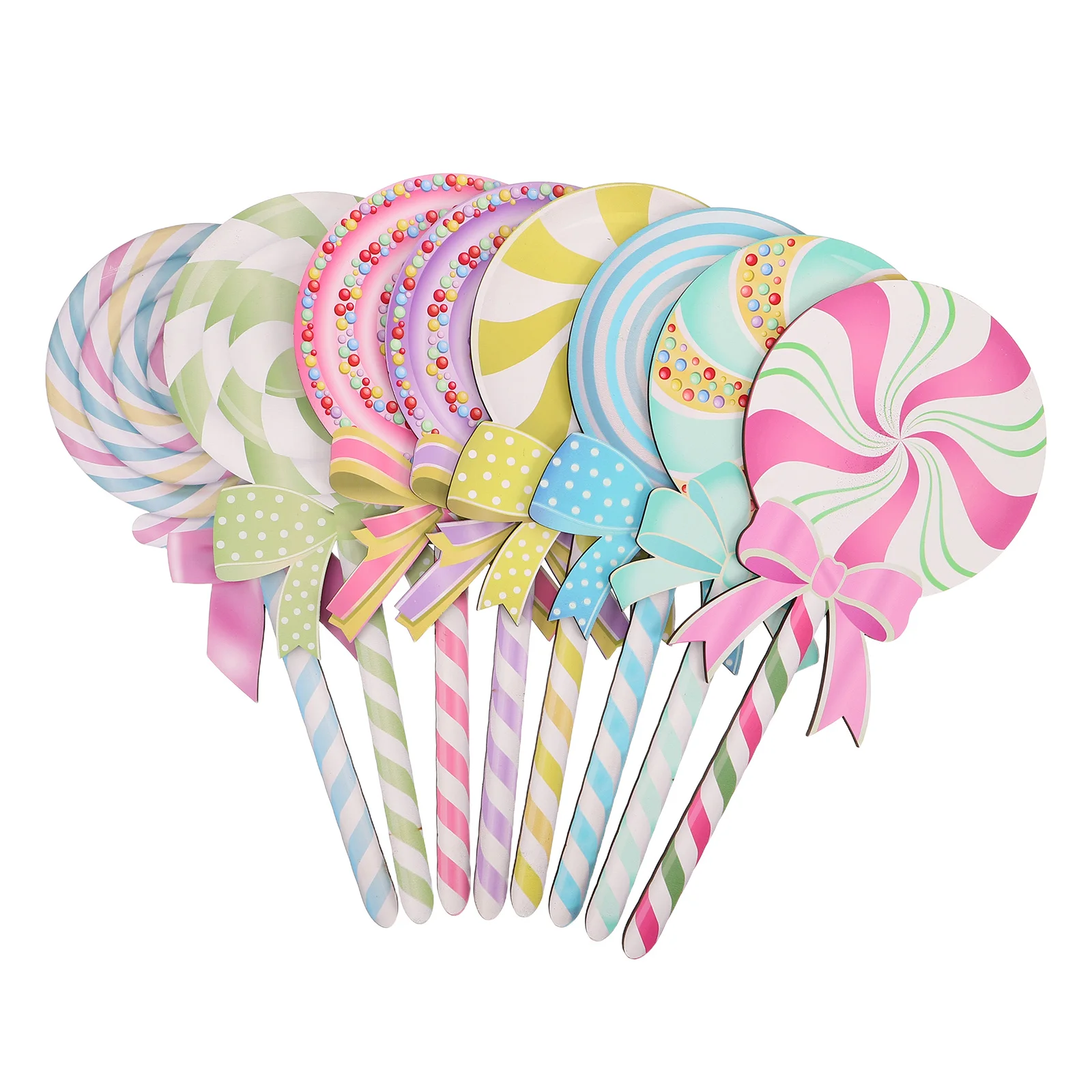 

8Pcs Christmas Lollipop Candy Stakes Vibrant Wooden Yard Signs Outdoor Lawn Decoration Sweet Xmas Decor Christmas Lollipop Sign
