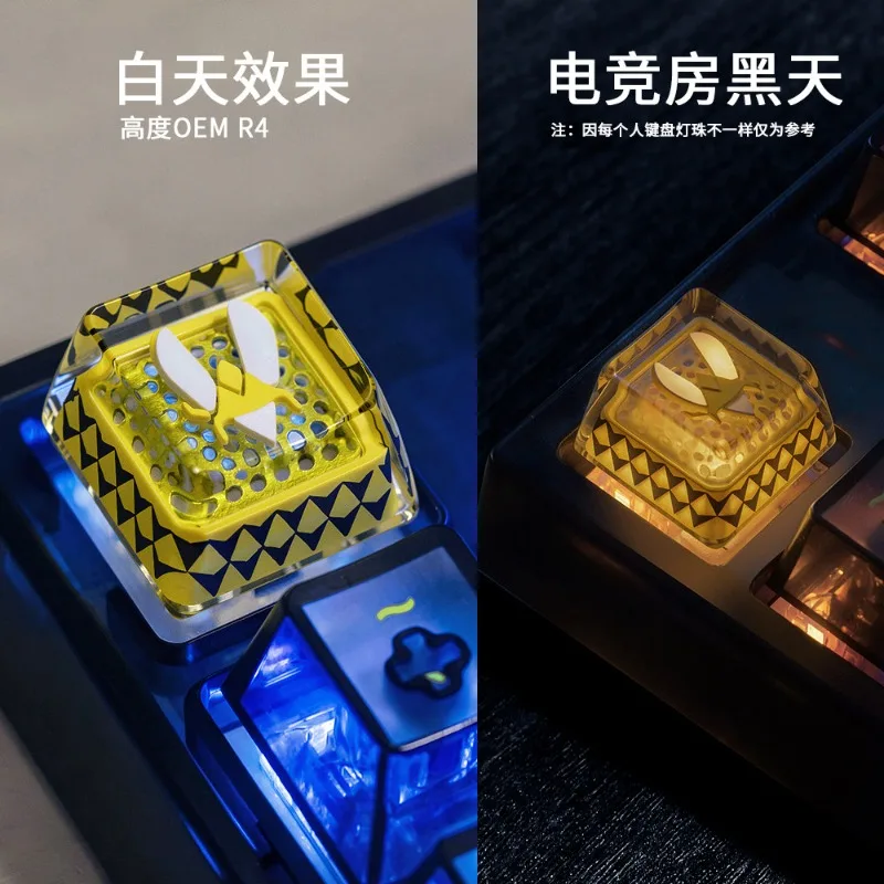 Hollow Translucent Keycap OEM Height Yellow Creative Donk Vitality Game Peripherals Customized Mechanical Keyboard Accessories