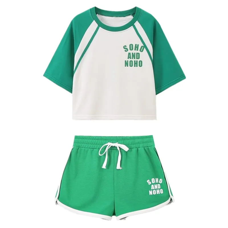

Comfortable Casual Versatile Women's T-irt Sports orts Set 2024 Autumn New Arrival Faionable Loose Fit Streetwear