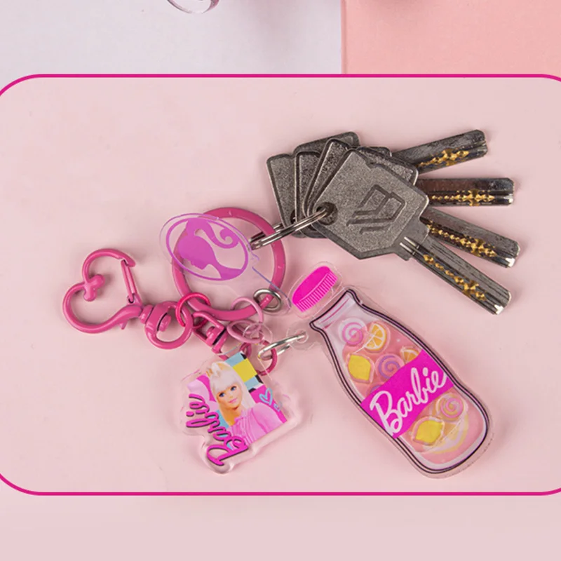 Creative Barbie Keychain DIY Design Handmade Shake Sweetness Princess Fashion Girls Accessories Backpack Handbag Compact Pendant