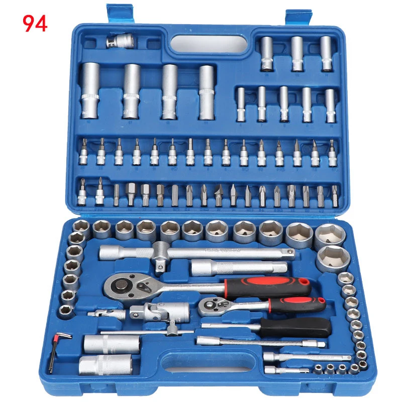 

94PCS/108PCS Car Repair Tool Set Auto Repair Tool Kits Sockets Set Bit Set Ratchet Spanners Wrench