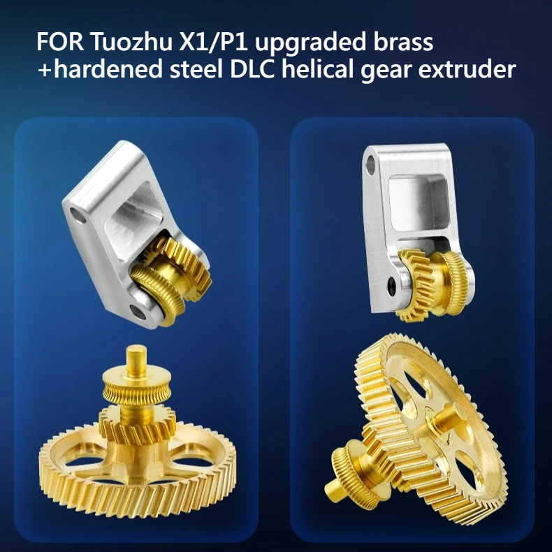 Upgrade Extruder Gear DLC Nano-Coated Hardened Steel Gear Assembly High Precision For Bambu Lab X1 X1C P1P P1S 3D Printer
