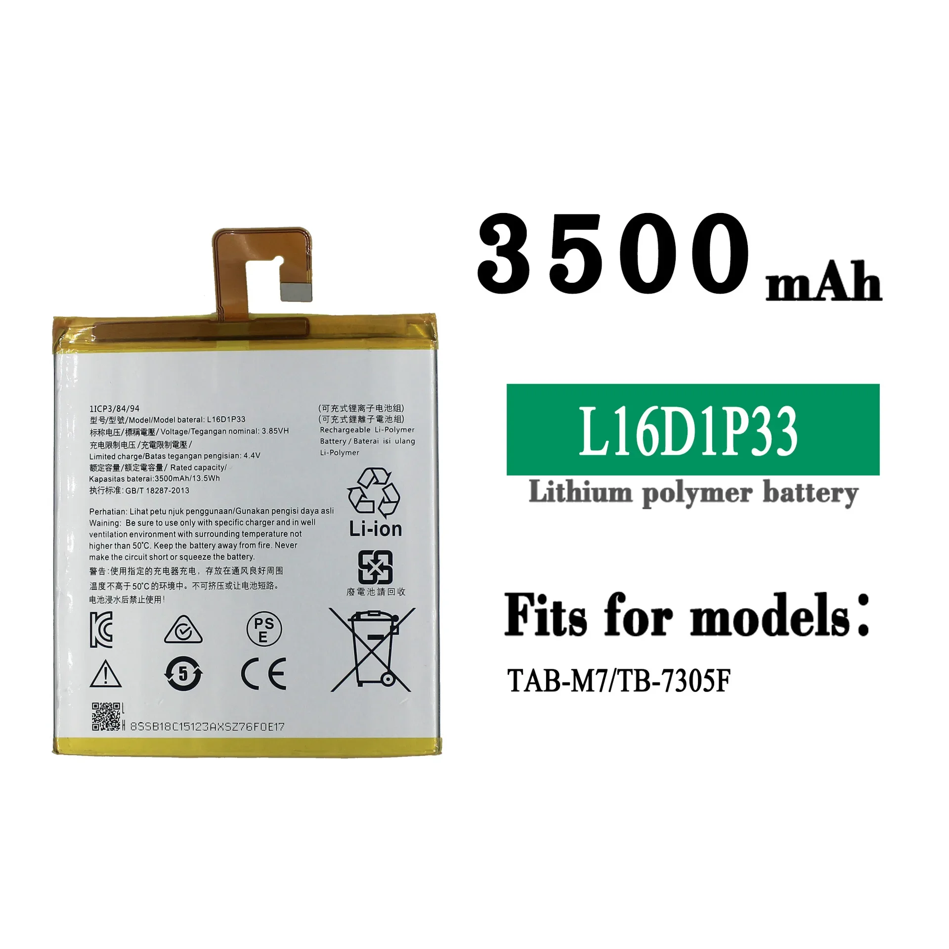 

L16D1P33 Latest High Quality 3500mAh Battery For Lenovo TAB-M7 TB-7504N TB-7305F 7504X Internal Batteries +Tools